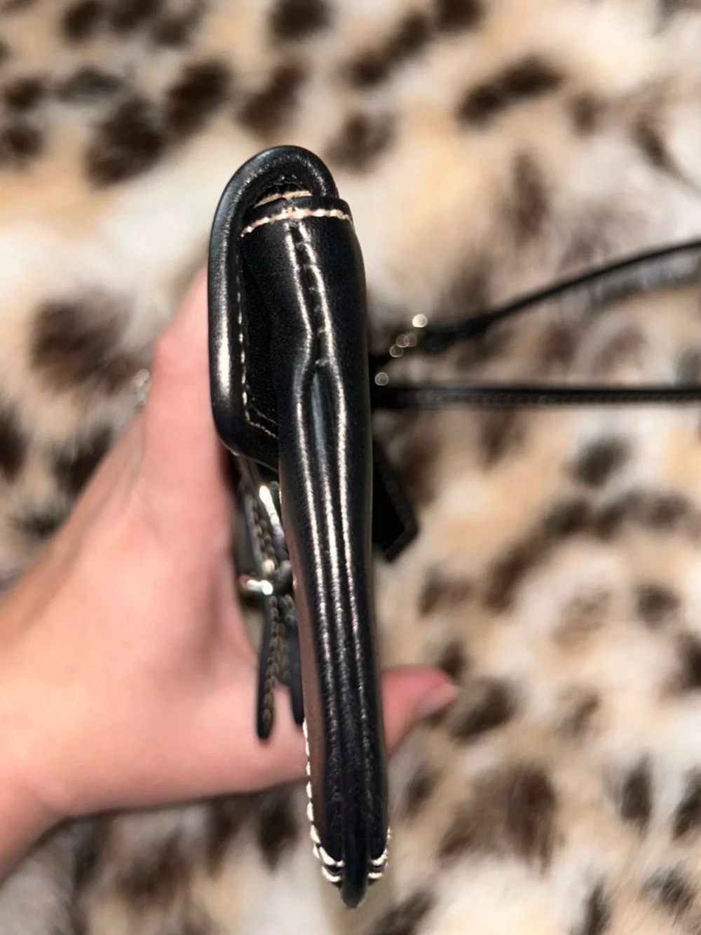 Coach Soho Black Leather Wristlet with Silver Buckle - Picture 7 of 14